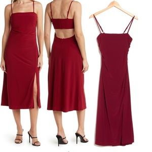 BCBGeneration sleeveless open back midi dress